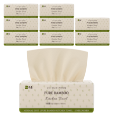 휴홈 무표백 순수 대나무 키친타월, 9개, 100매