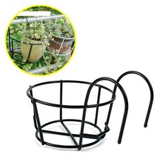 베란다 난간 화분 대형 철제 걸이대 거치대 창틀 받침대 정리대, D 블랙L