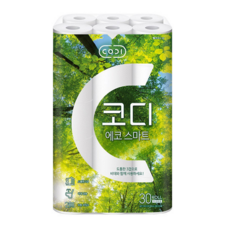 코디 3겹 에코 스마트 롤화장지, 22m, 30개입, 1개