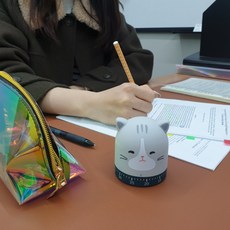 주방 베이킹 조리시간 측정 아날로그 태엽 타이머 고양이모양 알림도구