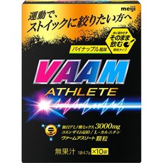 VAAM 밤 애슬리트 과립(물없이섭취) 파인애플맛 10개입 ARF아미노산3000mg+코엔자임Q10+L카르니틴 [헬스 트레이닝 보충제], 단일, 1개