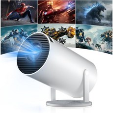 Salange 살랑게 미니 프로젝터 4K 지원 WiFi 6 BT52 안드로이드 OS 110 홈 시네마 180° 회전 스마트 휴대폰엑스박스노트북TV용, HY300PRO