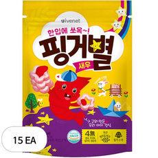 아이배냇 아동용 핑거별 쌀과자, 새우맛, 30g, 15개