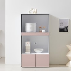 오브제 미니 전자 렌지 밥솥 수납장 선반 렌지대, 미스티핑크, 3단, 오브제 미니 렌지대(기본형)