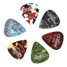 6Pcs 셀룰로이드 기타 추천 중재자 두께 0.46 0.71 0.81 0.96 MM - 모든 기타에 대한 색상 무작위 유니버설, [01] 0.96 mm, 1개