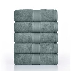 록신 프리미엄 호텔수건 레이온 40수 180g 40x90 부드럽고 항균력 좋은 수건 욕실용 가정용 선물용 다용도 고급 타올, 5개, 그린