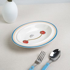 시라쿠스 메이플 브런치 플레이팅 접시 오벌볼, 1개, 이피-토마토