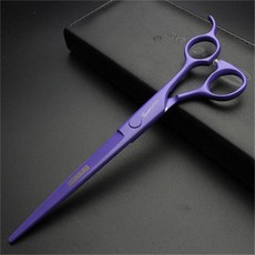 專業寵物美容剪刀7寸泰迪狗狗剪毛剪刀套裝 (平剪/V齒牙剪/翹剪/彎剪), 紫羅蘭7寸平剪, 1個