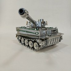 不鏽鋼虎式金屬軍事模型 尺寸 240mm x 145mm x 130mm, 1個, 耶誕節男孩禮物金屬仿真坦克模型