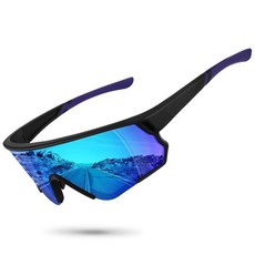 Ofwin 편광 스포츠 선글라스 남성용 여성용 자외선 차단 사이클링 바이크 러닝 랩 어라운드 선글라스 매트 블랙 프레임/블루 미러 렌즈 표준 181145