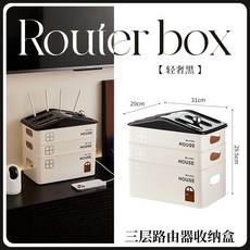 路由器收納盒 輕奢黑 透氣散熱 單層插線板整理, 1個, 輕奢黑 透氣散熱+告別凌亂 ,單層 適合插線板收納