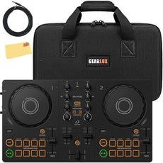 Pioneer 파이오니아 DJ AlphaTheta DDJ FLX2 컴팩트 2채널 컨트롤러 번들 케이스 악기 케이블 Austin Bazaar 광택 천 포함 229295, Bundle w/ Case