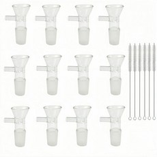 주방 향신료 액체 오일 파우더 여행 및 실험실용 손잡이가 있는 12PCS 유리 깔때기 6개의 PCS 청소 브러시 포함, 주방 향신료 액체 오일 파우더 여행 및 실험실용 손잡이