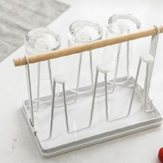 투명 유리컵 물기제거 보관함 식기 건조대 주방용품 싱크대 위생 정리함 원목, 1개, 상세페이지 참조