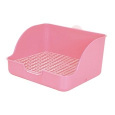 DAMMAIDDAO 토끼 쓰레기 상자 변기 트레이너 코너 직사각형 햄스터 흰 족제비 Galesaur Chinchillas 용 작은 동물 쓰레기 애완, Pink, 분홍색, 01 Pink