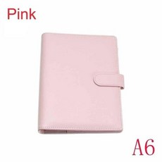 빈티지 리필 노트북 파일 폴더 메모장 커버 가죽 링 바인더 사무용품 신제품, 1)A6 Pink