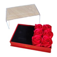 Meets love 永生花項鍊禮盒 玫瑰花飾品收納, 紅色 6朵花 禮盒