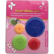 Fbshicung 4 가지 크기 심 입장 마커 세트 패치워크 추적 휠 서클 재봉 스티치 공간 DIY 공예 도구, 4PCS, 1개