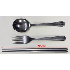 不鏽鋼餐具組(三件式)筷子湯匙叉子 - 白鐵餐具組 輕巧便攜 多場合適用, 1個