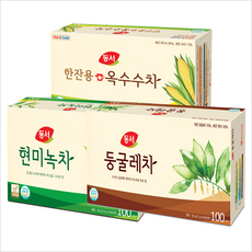 동서 현미녹차100T+둥굴레차100T+한잔용옥수수차100T, 1개, 1.5g, 100티백