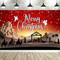 Dewprint 크리스마스 배경 녹색 머리 괴물 파티 장식 축제 안뜰 사진, 01 Polyester 100x70cm, 01 CHINA, 04 DEWPRL0001