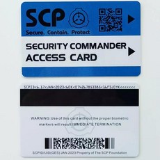 SCP scp 재단 키 만능 카드 1 2 3 4 5 등급, SECURITY COMMANDER