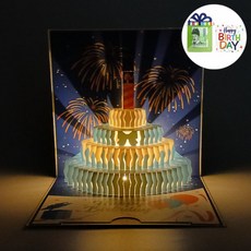 진로드 생일축하 멜로디 조명 입체카드+현금홀더카드, 1개, 블루나이트+레인보우네이비 1개, 블루나이트+레인보우네이비