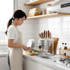 패로성 주방 칼꽂이 304 스텐 물빠짐 칼꽂이 칼 보관함, 1개, 실버