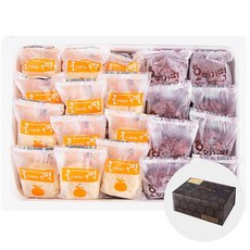 블루탐 오메기떡 혼합 선물세트 60g _24p (냉동) 오메기12개+귤떡12개 구성 개별포장떡 선물포장, 1개