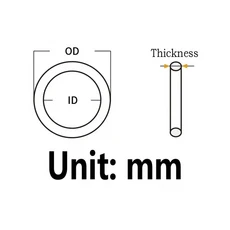 두께 CS1.5 흰색 VMQ 실 고무 O-링 씰 켓 와셔 내열성 방수 연질