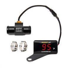 오토바이 수온 게이지 어댑터 센서 디지털 화씨 계량기 미니, 1개, 13. Red-16mm-left