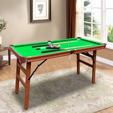 哆哆購 兒童小型檯球桌 木製桌球檯 黑八球桌, 1個, 1.4米可摺疊