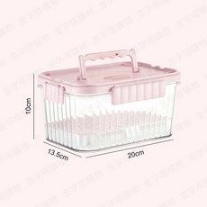 透明密封保鮮盒 附贈水果叉, 手提水果盒【1500ML】少女粉, 1個