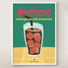 퍼플더스트 아이스 아메리카노 그림 카페 포스터 커피 인테리어 액자, 1.아메리카노_A4, 포스터만