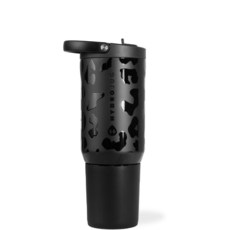 HydroJug 스포츠 - 빨대가 있는 스테인리스 스틸 텀블러 진공 단열 946.4ml32온스 누출 방지 물병 인체 공학적 디자인 재사용 가능 식기 세척기 사용 고무, 블랙 레오파드