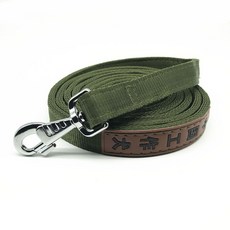 尼龍牽引繩 中型犬大型犬 遛狗繩子 軍綠色 四層加厚總長1.6米, 1個, 軍綠色 四層加厚牽引繩,總長1.1米