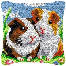 ZFFLYH Cardinal Bird 래치 후크 베개 키트 성인용 장식용 쿠션 커버 DIY 크로셰 실 공예 자수 홈 소파 43.2 x 43.2cm(17 17인치) 195813, 2-단일 색상