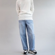 Devello 男士日常直筒闊腿牛仔褲 2 色