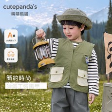 哢哢熊貓男童開衫馬甲兒童秋裝女童秋季休閑上衣寶寶春秋童裝