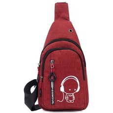 AZMON 야광 미니 슬링백, 32cm x 18cm x 5cm, 레드