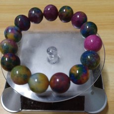 天然玉化孔雀舒俱來手串 14mm 玉石手鍊 女款手環 舒俱徠手串, 1個