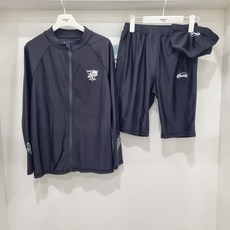행텐주니어 긴팔 집업 래쉬가드 수모 포함 5부 수영복 바지 세트14520-078-401-68