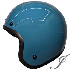 EVO CA310 精裝 黑邊 鴨母藍 騎士復古帽 安全帽, 57~60cm