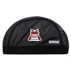 아레나 수모 A6AC1AS80 셔레이드쇼 메쉬 스판 수영모자, BLK, 1개