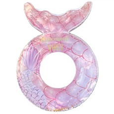 有感選物 台灣現貨 網美造型泳圈 拍照泳圈 人魚泳圈 亮片泳圈, 星空美人魚-粉色#110, 1個