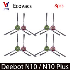 Ecovacs Deeboot N10 / Plus 액세서리 메인 사이드 브러시 Hepa 필터 먼지 봉투 걸레 천 로봇 진공 청소기 예비 부품, [07] 8PCS