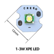자전거 액세서리 헤드램프용 DIY 손전등 부품 비드 고출력 LED 3W 5W 10W 18W T6 XML2 3V XPE XHP50 6V 3 5x3 5mm 5x5mm, XPE 1-3W 12mm Size, Neutral White 4500K
