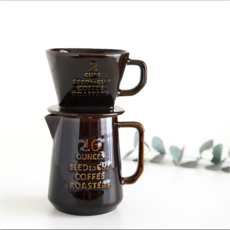 스튜디오엠 커피 로스터스 드리퍼 커피 추출기 (3색상 선택), 브라운, 1개, 370ml