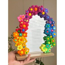 초경량 클레이 핸드메이드 DIY 입체 액자 무독성 컬러 점토 어린이 두뇌 발달 완구, 꽃구름거울+24색점토