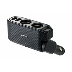 G-SPEED 碳纖紋 3.2A 雙孔雙USB側插可調式車用電源擴充插座 車充 XR-05 BSMI認證, 1個, 2